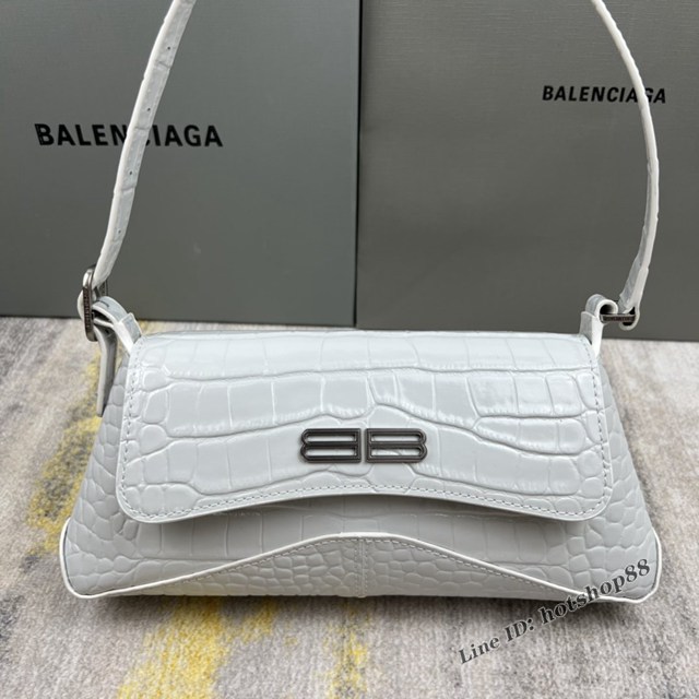 Balenciaga專櫃2022爆款XX系列腋下包 巴黎世家鱷魚白肩背女包 fyj1259